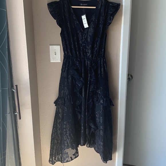 I.N.C. INTERNATIONAL CONCEPTS Ruffle Sleeve Sparkle Brit Prairie Dress - Picture 6 of 13